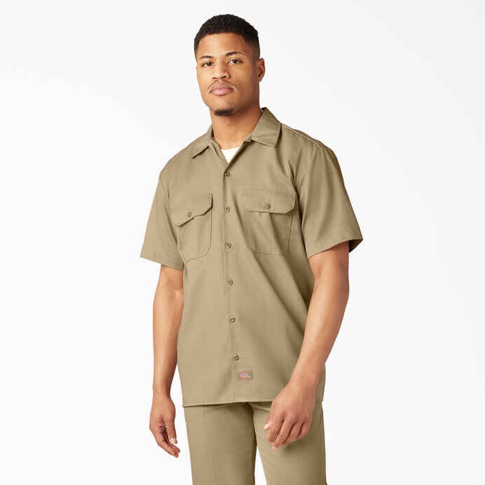 Dickies Men's Khaki Short Sleeve Work Shirt